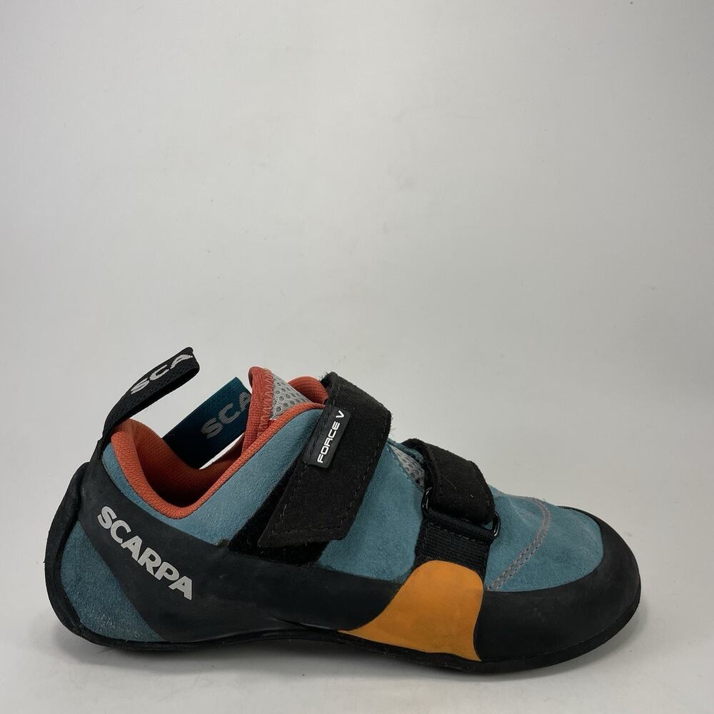 Scarpa Force V Womens US 6.5, EU 37.5 Blue Orange Velcr0 Rock Climbing Shoes